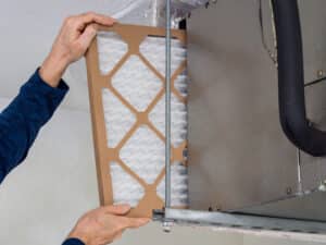 Hvac,Service,Technician,Changing,Dirty,Indoor,Air,Filter,In,Residential